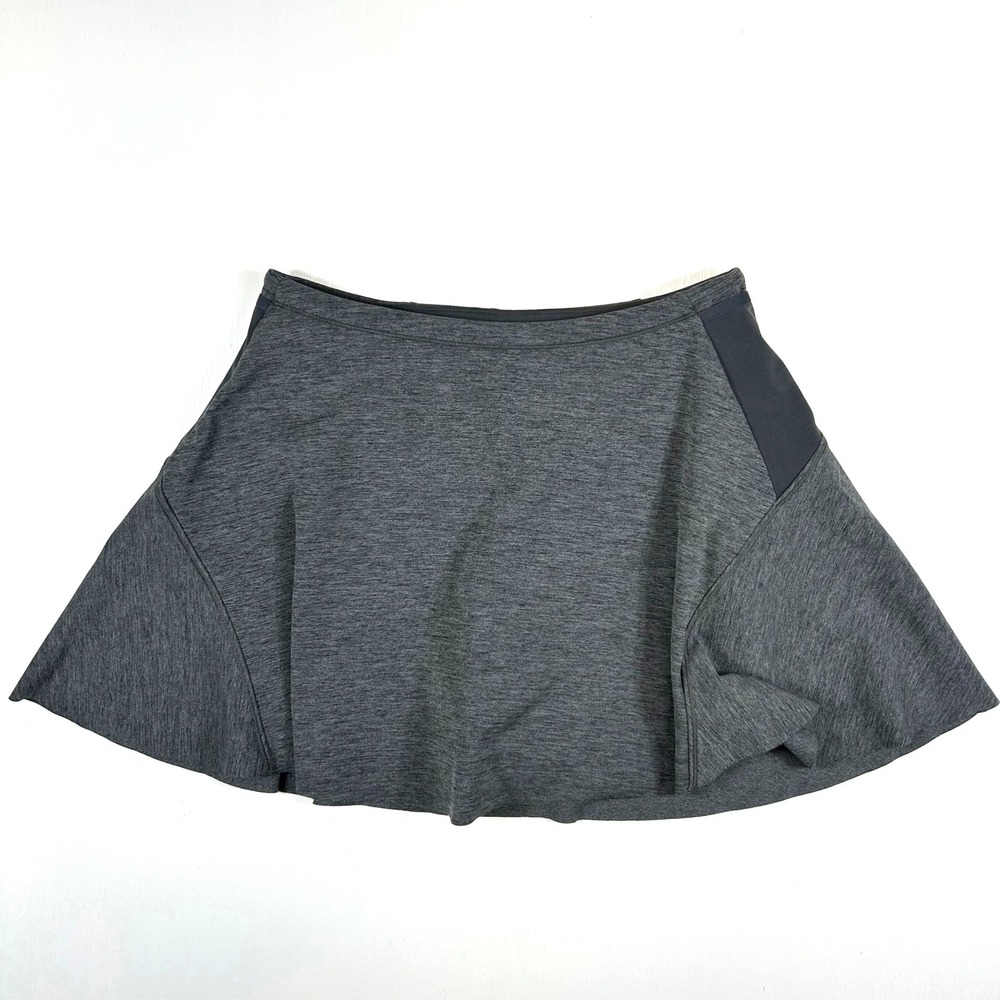 Athleta Match Point Skort Womens XS Gray Heathered Tennis Golf Skirt Mesh Pocket